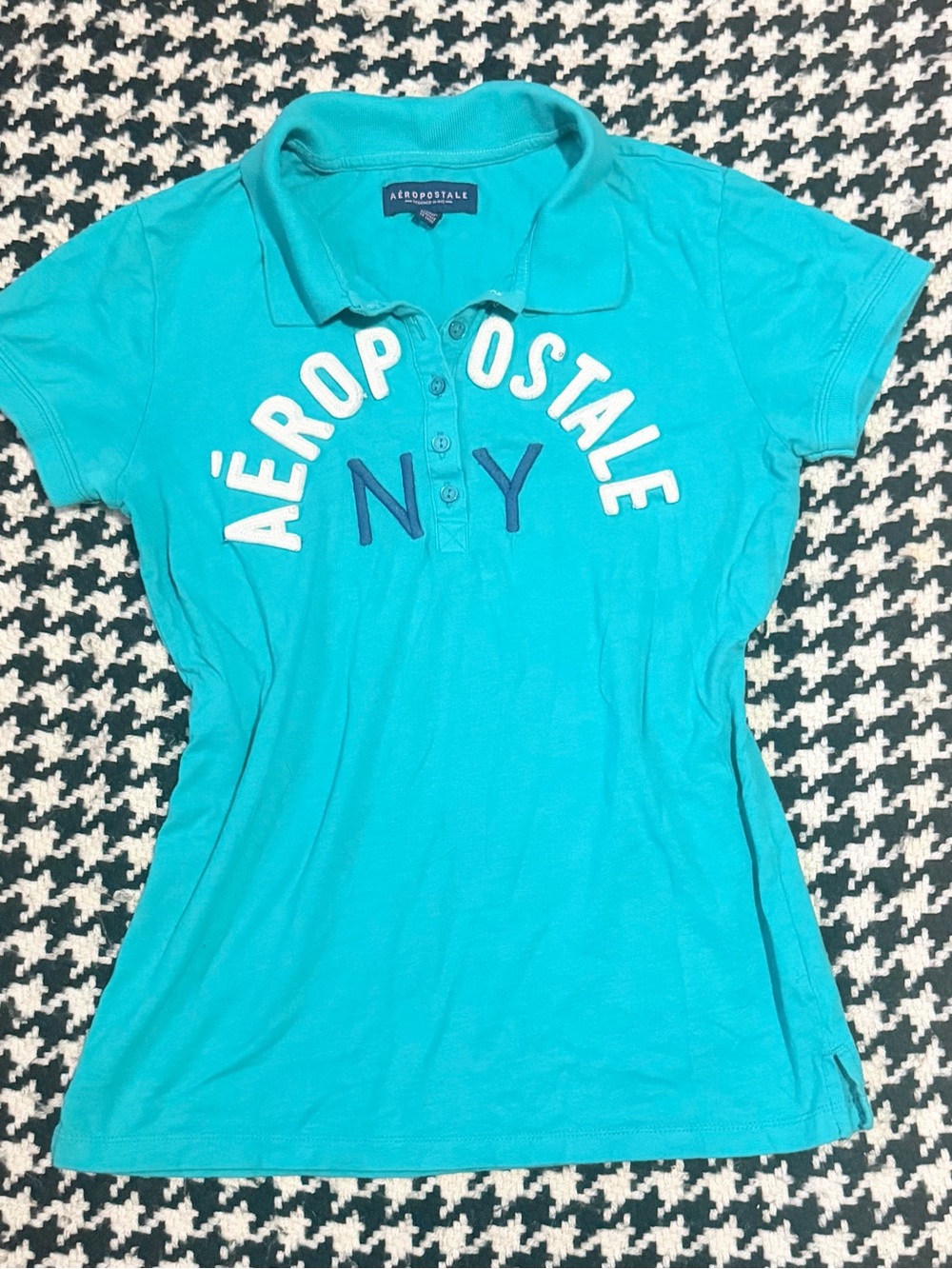 Y2K Aeropostale Women's Turquoise Polo